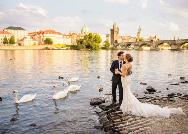 Prague Charles Bridge at sunset